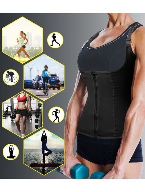 Ursexyly Women Waist Trainer Shapewear Waist Cincher Vest with Hook Zipper Adjustable Strap Hourglass Figure Body Shaper