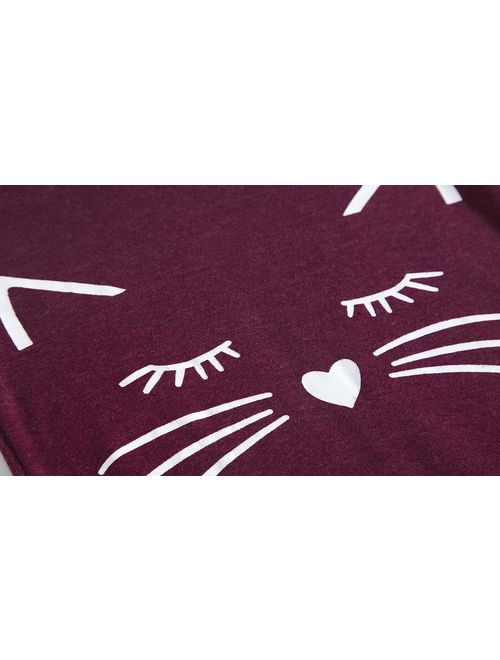 Family Feeling Zebra Little and Big Girls 2 Piece 100% Cotton Pajamas Sets Kids Pjs