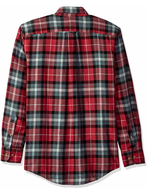 Izod Men's Big and Tall Stratton Long Sleeve Button Down Plaid Flannel Shirt