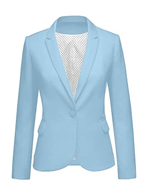 LookbookStore Womens Notched Lapel Pocket Button Work Office Blazer Jacket Suit