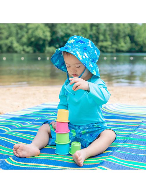 i play. Boys' Toddler Bucket Sun Protection Hat Aqua Dinosaurs 2T-4T, 2T/4T