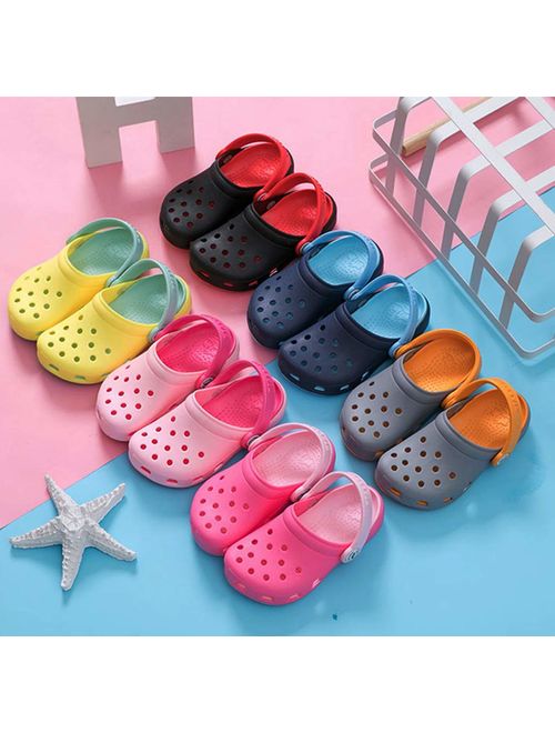 KaKaKiKi Toddler Kid Slipper Boy Girl Sandal Garden Shoe Cartoon Comfort Clogs Summer Slip On Backstrap Water Beach Pool Lightweight Shoes