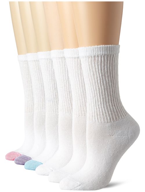 Hanes Women's Comfort Blend Crew Sock, 6 Pack