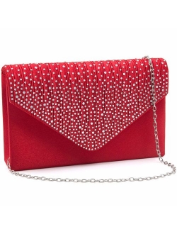 Evening Bag for Women, Glitter Rhinestone Wedding Evening Purse Crystal Envelope Crossbody Shoulder Clutch Bags