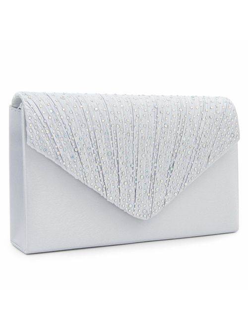 Milisente Evening Bag for Women Glitter Rhinestone Wedding Evening Purse Crystal Envelope Crossbody Shoulder Clutch Bags 