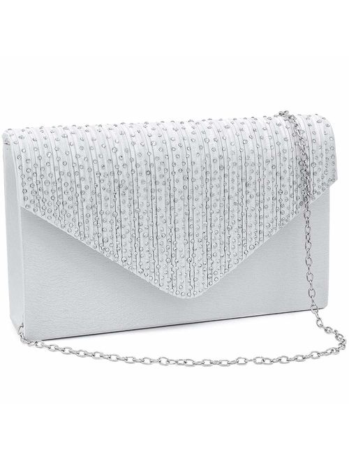 Milisente Evening Bag for Women, Glitter Rhinestone Wedding Evening Purse Crystal Envelope Crossbody Shoulder Clutch Bags