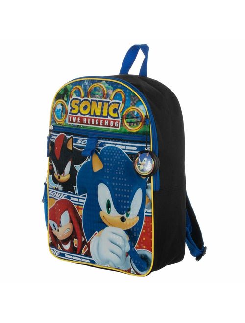 Bioworld Kids Sonic Backpack 5-Piece Combo School Supplies Set
