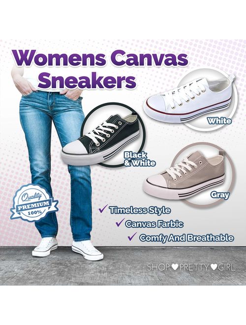 Women's Canvas Sneakers Casual Shoes Solid Colors Low Top Low Cut Lace up