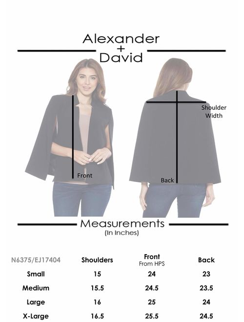 David Women’s Woven Structured Cape Blazer Coat Alexander Suit Jacket with Pockets 