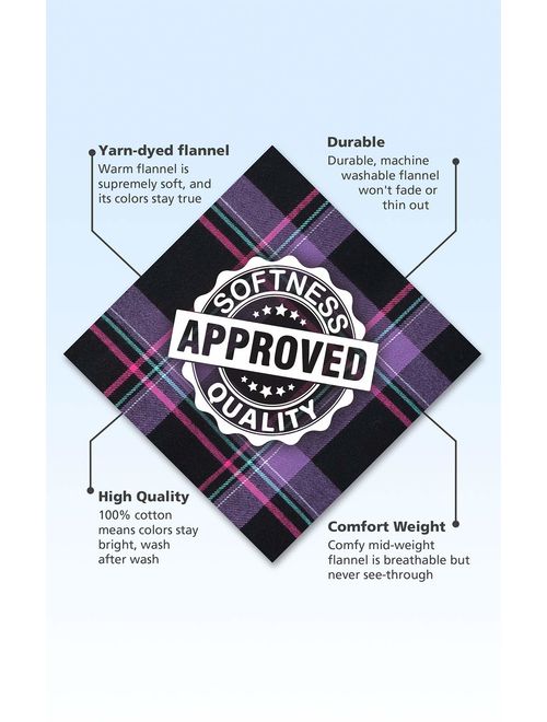 PajamaGram Women's Flannel Nightgown Plaid - Cotton Flannel Nightgown Womens