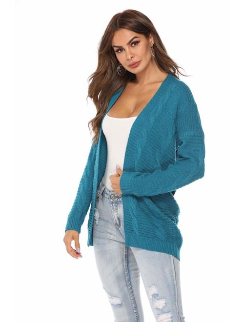 SheSublime Original Women's Cardigan Long Sleeve Cable Knit Sweater