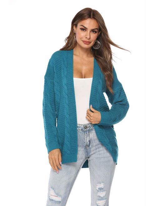 SheSublime Original Women's Cardigan Long Sleeve Cable Knit Sweater