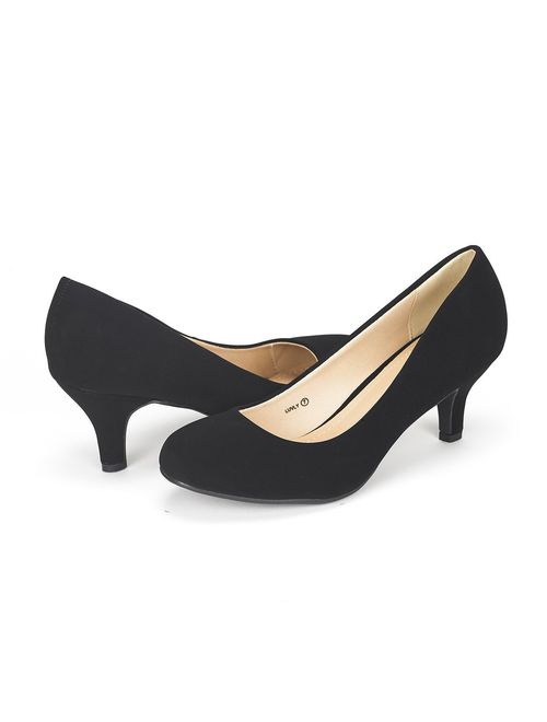 DREAM PAIRS Luvly Women's Bridal Wedding Party Low Heel Pump Shoes