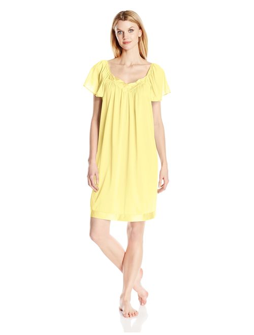 Exquisite Form Women's Coloratura Sleepwear Short Flutter Sleeve Gown 30109