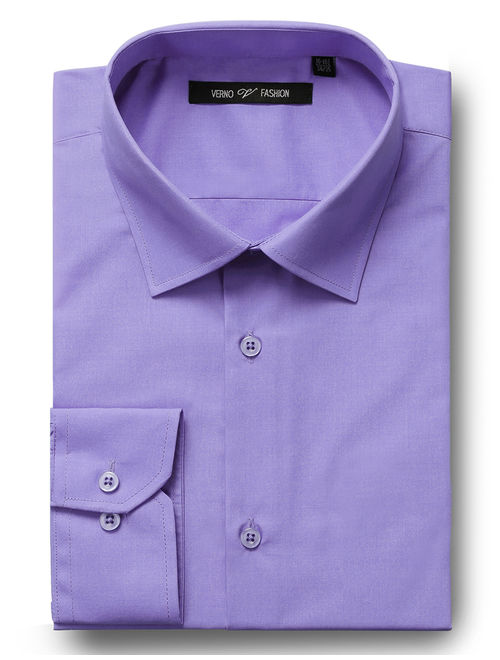 Verno Men's Big and Tall Classic/Regular-Fit Solid Dress Shirt