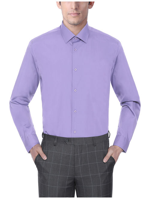 Verno Men's Big and Tall Classic/Regular-Fit Solid Dress Shirt