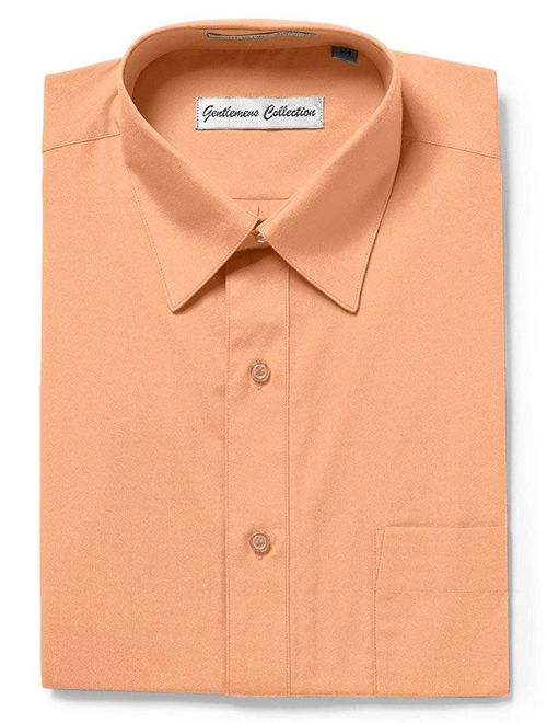 Gentlemens Collection Mens Short Sleeve Classic Fit Easy Care Dress Shirt - Colors