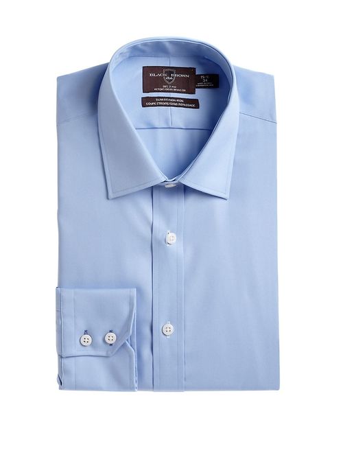Slim-Fit Non-Iron Cotton Light Blue Dress Shirt For Men