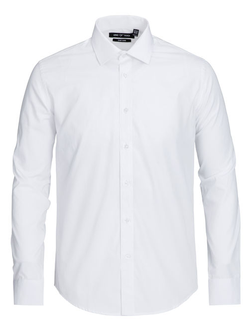 Verno Men's Long Sleeve Classic Fit Easy Care Dress Shirts, 100% Cotton