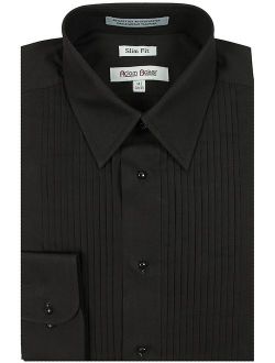 Adam Baker Men's 1944 Slim Fit Laydown Collar Convertible Cuff Tuxedo Shirt - Black - 14.5 2-3