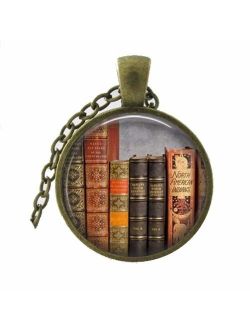 Carrie Hughes Library Book Necklace, Librarian Pendant, Bibliophile, Classic Literature, Book Quote, Literary, Literacy, Gift Idea, Book Lovers, Read (8)
