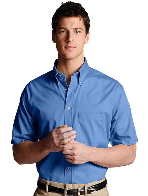 edwards garments men's wrinkle resistant chest pocket poplin shirt