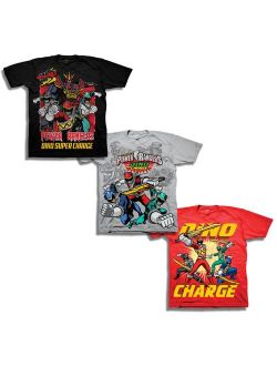 Power Rangers Boys' Little Boys' Super Dino Charge 3 Pack T-Shirt Bundle