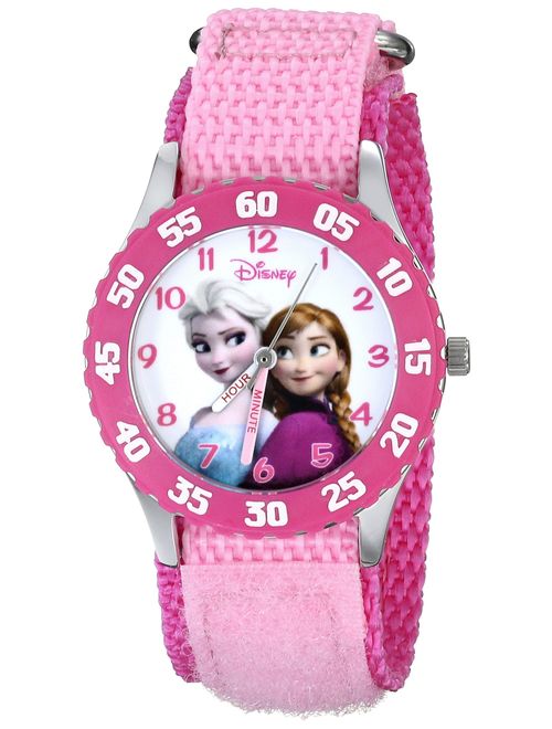 Disney Girls' Anna and Snow Queen Elsa Stainless Steel Pink Watch