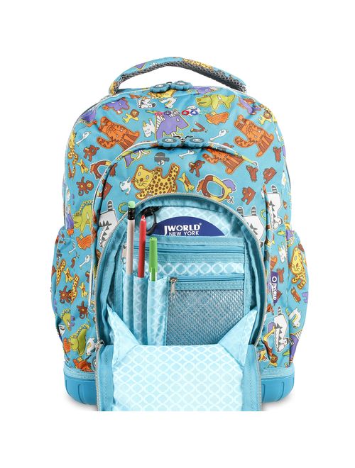 J World New York Kids' Lollipop Rolling Backpack with Lunch Bag
