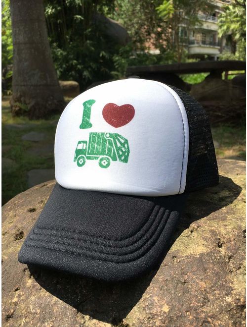 Waldeal Children's I Love Trash Garbage Trucks hat Truck Hat Mesh Cap