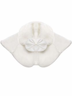 Blulu White Girls Princess Faux Fur Wraps Shawl Flower Girls Bolero Shrug Accessories Princess Cape Party Wedding Dress Up