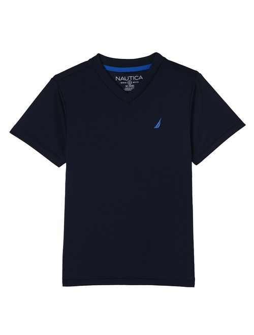 Nautica Boys' Short Sleeve Solid V-Neck T-Shirt