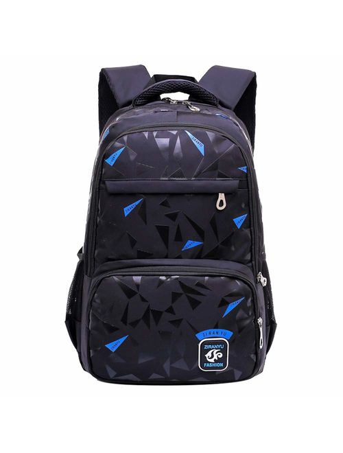 Fanci Geomatric Triangle Prints Waterproof Primary Middle School Backpack Bookbag for Elementary Boys