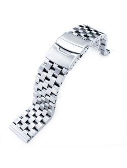 20mm SUPER Engineer Type II Solid Stainless Steel Straight End Watch Band-Push Button