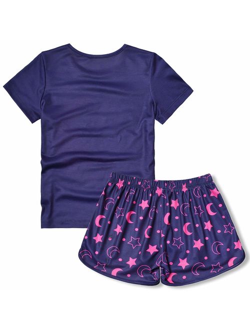Jxstar Girls Unicorn/Mermaid/Flamingo Pajamas Cotton Set Print 3-13Years
