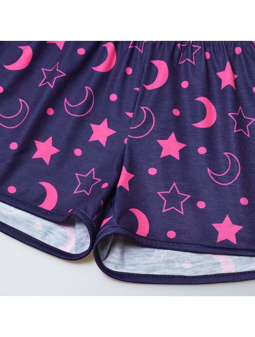 Jxstar Girls Unicorn/Mermaid/Flamingo Pajamas Cotton Set Print 3-13Years