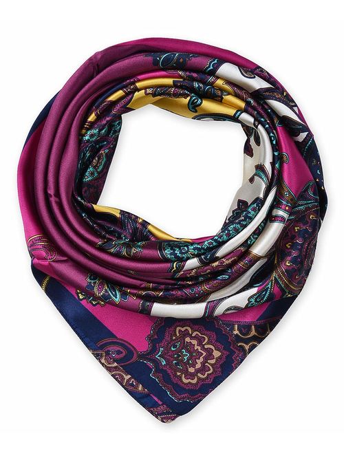 Corciova 35" Large Women's Satin Square Silk Feeling Hair Scarf Wrap Headscarf