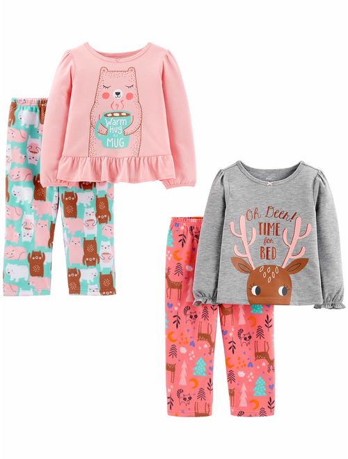 Simple Joys by Carter's Toddler Girls' 4-Piece Fleece Pajama Set