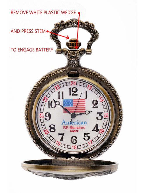North American Railroad Approved, Railway Regulation Standard, Train Pocket Watch"150th Aniversary USA" Japanese Movement"Steam Engine #"1" (of 5 Watch Collection)
