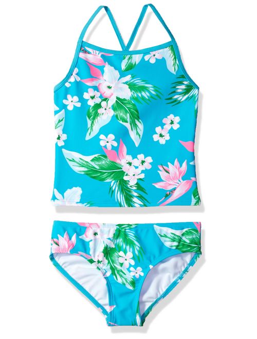 14 Summer Dream Green Paisley Kanu Surf Girls Big Melanie Beach Sport 2-Pc Banded Tankini Swimsuit