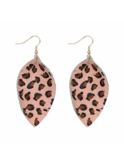 KSQS Leather Teardrop Earrings Set Petal Leaf Drop Earrings Soft and Lightweight Dangle for Women&Girls