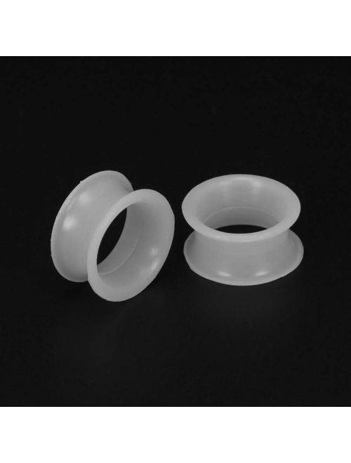 ZS 9 Pair Silicone Flexible Thin Ear Plugs Tunnels Double Flared Expander Ear Gauges Piercing