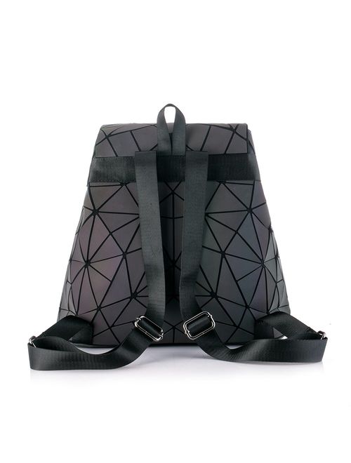 HotOne Fashion Backpack for Women Luminous Geometric Backpack Mesh Backpack Collection 