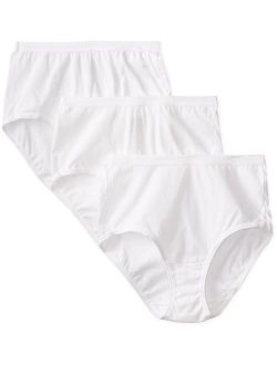 Women's 6 Pack Comfort Covered Cotton Brief Panties-White