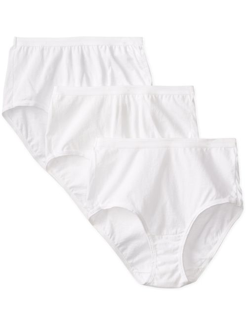 Fruit of the Loom Women's 6 Pack Comfort Covered Cotton Brief Panties-White