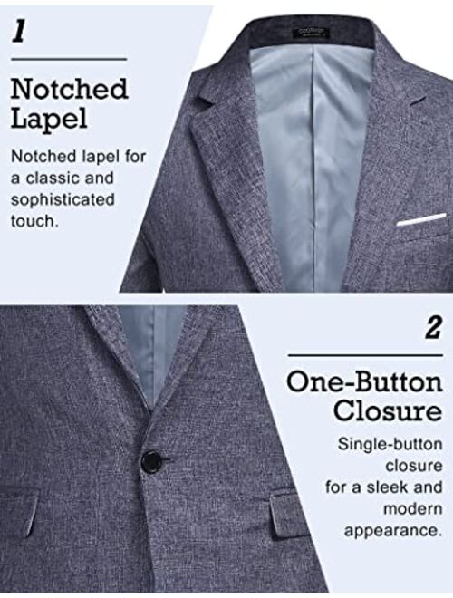 COOFANDY Men's Casual Suit Blazer Jackets Lightweight Sports Coats One Button