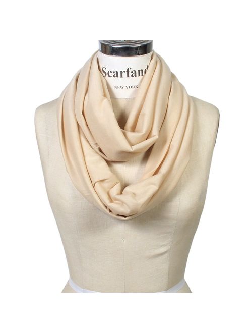 Scarfand's Super Soft Light Weight Solid Color Infinity Loop Scarf