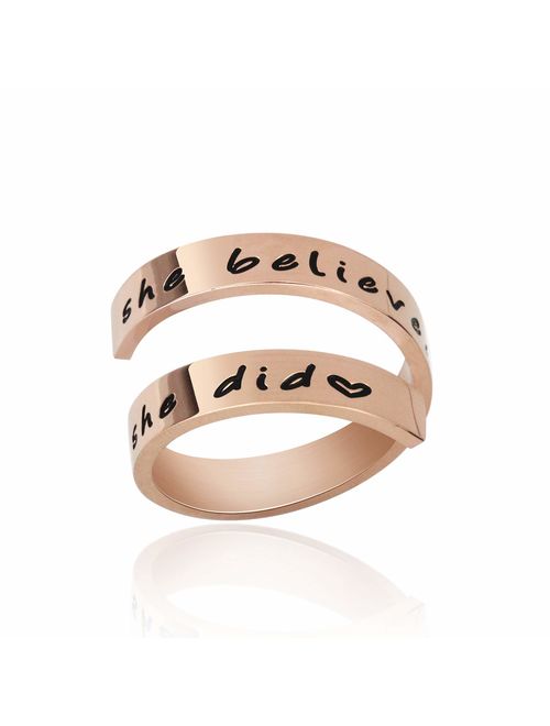 LIUANAN Jewellery Ring Jewelry Personalized Rings Birthday Graduation Gifts for Women Girls Men Teen