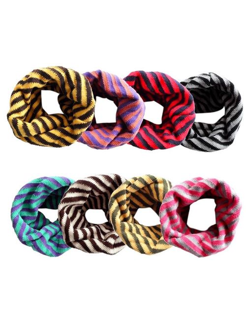 SEADEAR Classic Striped Autumn Winter Infinity Loop Scarf Scarves Neck Warmers Circle Scarf for Kids Baby Girls Boys Toddlers