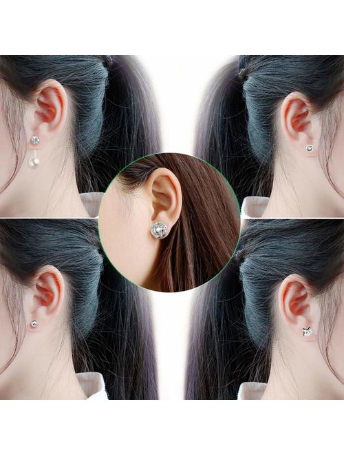 Bling Toman Womens Titanium Earrings Girls Surgical Steel Earrings Hypoallergenic Earrings for Sensitive Ears Piercing Earrings Stud for Both Mom and Daughter, Women Jewe